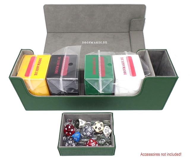 Foto 6 de 8 de docsmagic.de Premium Magnetic Tray Long Box Dark Green Medium + 3 Flip Boxes - Verde Oscuro