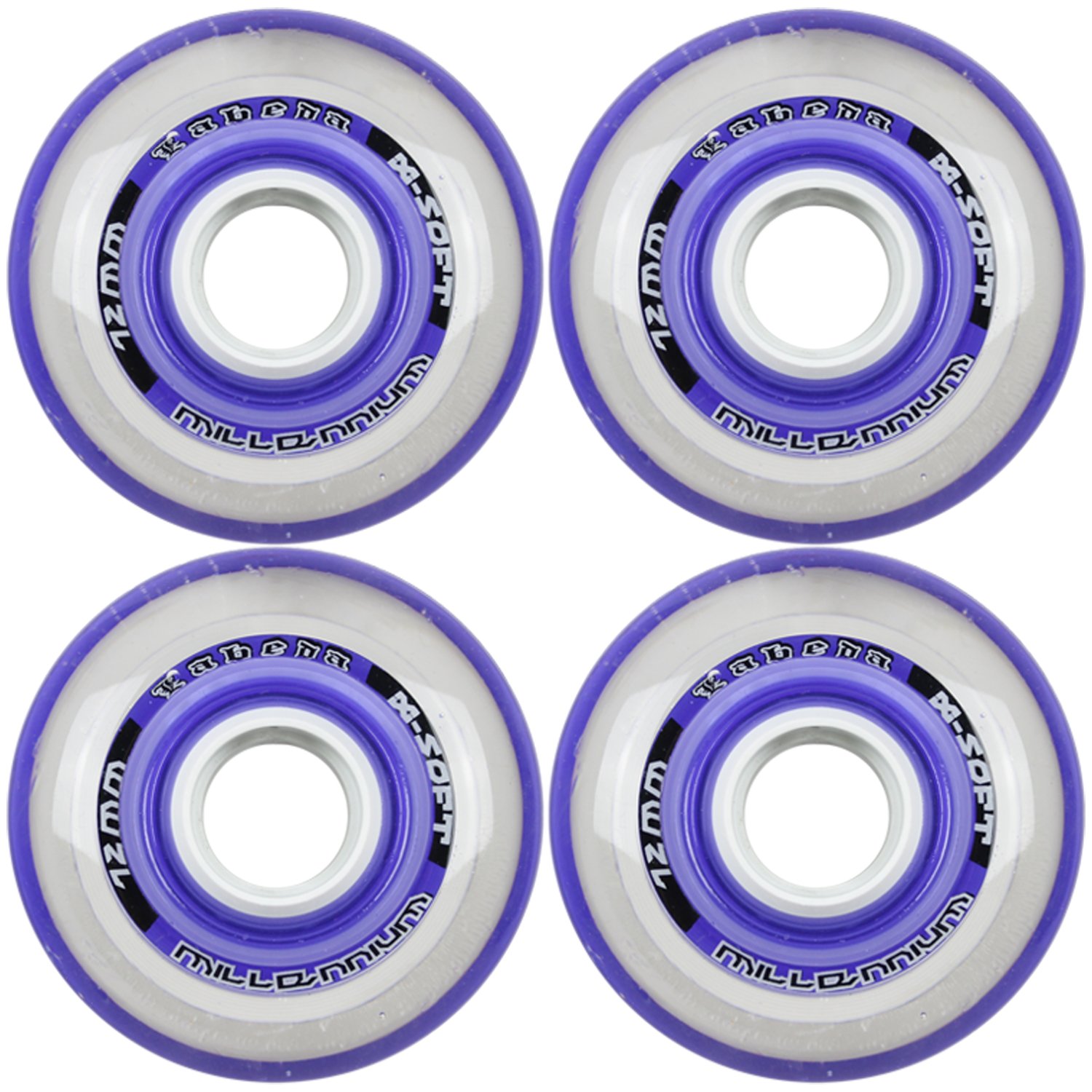 Labeda Millenium Inline Skate Wheels (Purple, 72mm)