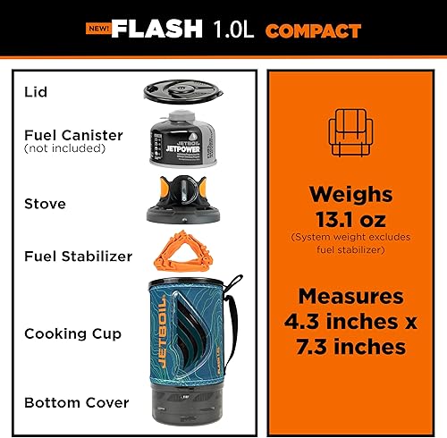 Miniatura 6 de Jetboil Flash - Estufa portátil de ebullición rápida de 1.0 L para acampar y mochileros con encendido automático de 1 paso, nuevo para 2025,