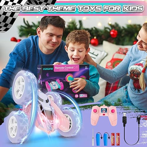 Miniatura 8 de cosone Coche de control remoto para niños, juguetes recargables con rotación de 360 de 2.4Ghz RC Stunt Car para niños, regalo de cumpleaños para