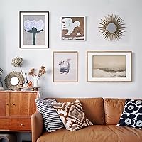 Vista 8 de Axeman Marco para póster de 18 x 24 pulgadas con paspartú para 16 x 20 pulgadas, marco de fotos de madera maciza de roble con vidrio templado, marco