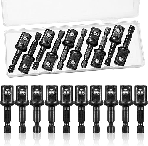 Adaptador de impacto cuadrado, adaptador de broca hexagonal de impacto para taladros, adaptador de enchufe de impacto para brocas de extensión,