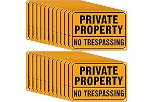 24-Pack 7" x 10" Reflective Aluminum "No Trespassing" Metal Signs for Property Security