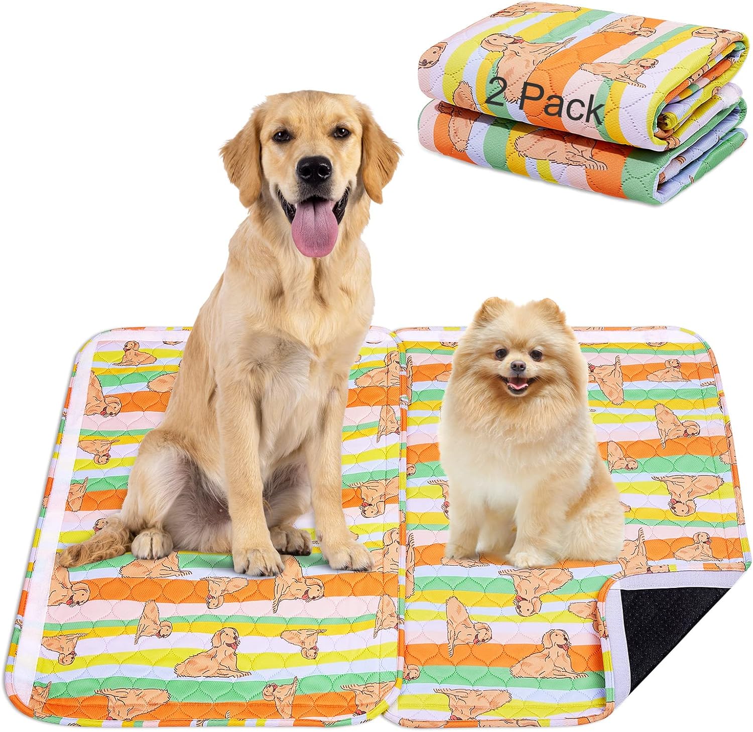 Washable Pee Pads for Dogs, Bienbee 2 Pack Reusable Dog Pee