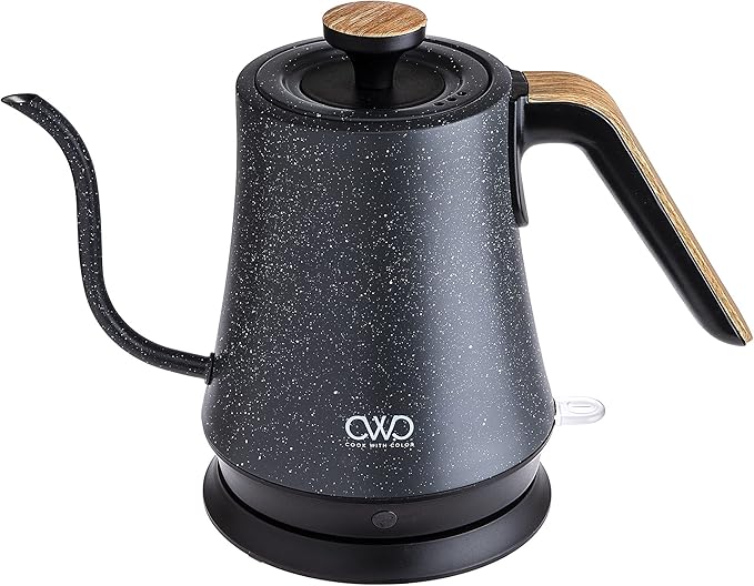 Amazon Cook with Color 電動グースネック ウォーターケトル ハイグレードステンレススチール 1リットル クイック