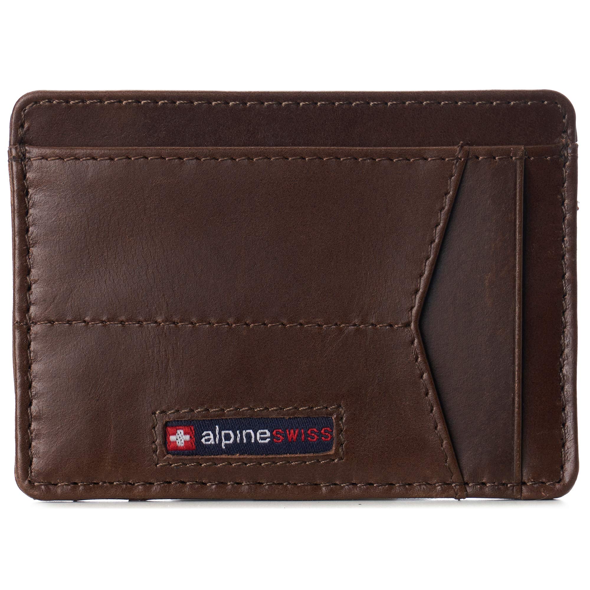 Alpine SwissMen's RFID Minimalist Oliver Front Pocket Wallet Leather York Collection