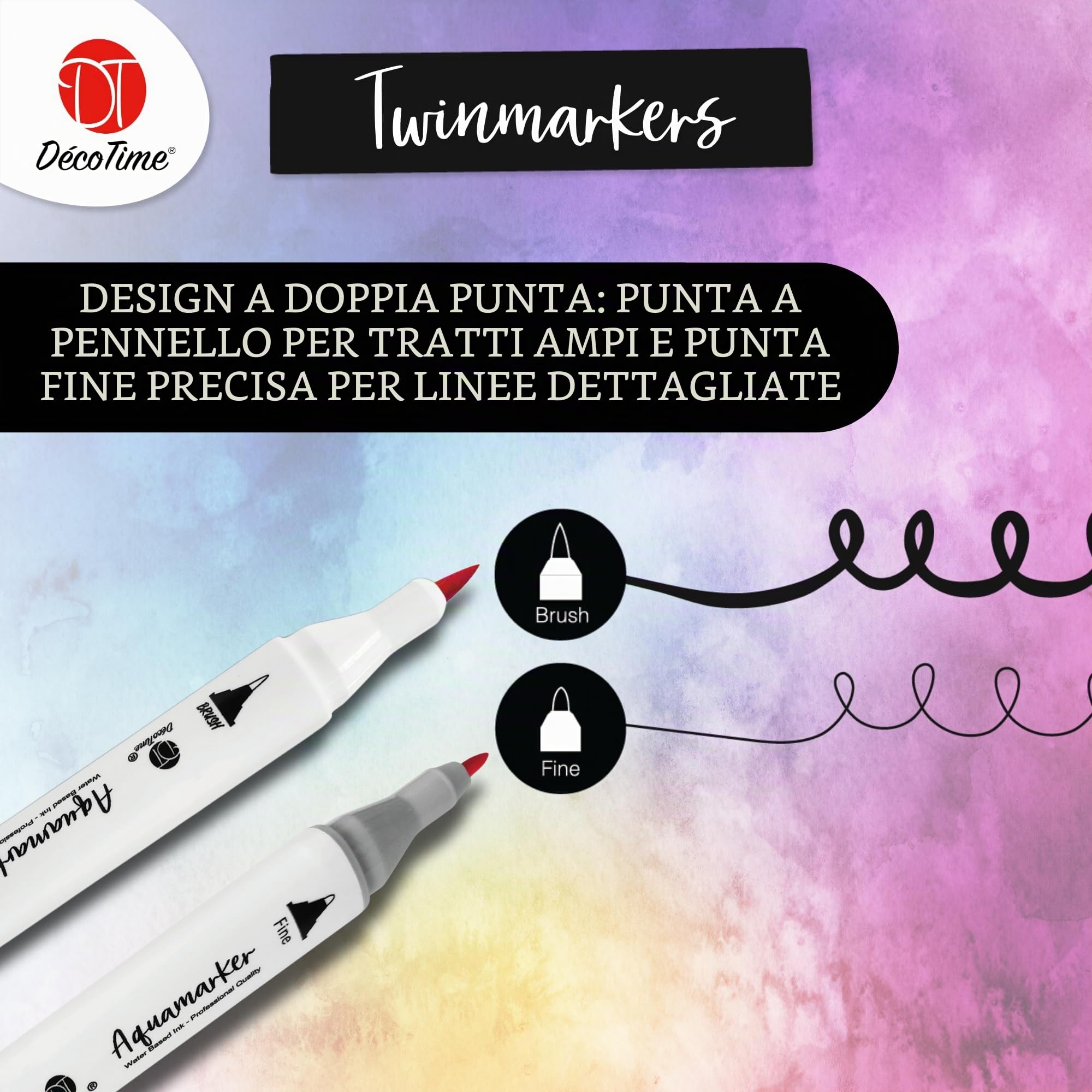 Décotime Confezione da 50 pennarelli per disegni di qualità PRO