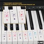 QMG Color Piano and Keyboard Stickers and Complete Color Note Piano Music Lesson and Guide Book