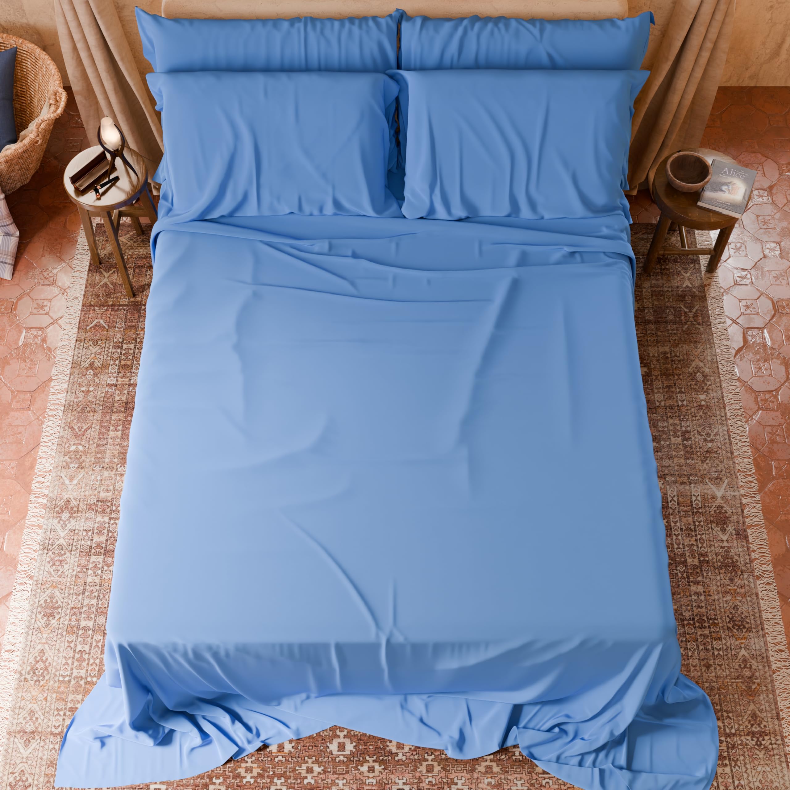 PETTI Artigiani Italiani-Piece French Queen Size Sheet Set, Soft and Breathable, Complete Bed Set including Top Sheet - Image 3