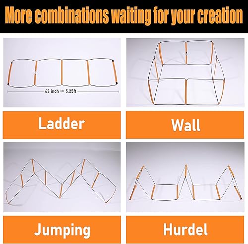 Miniatura 3 de ALPHAWORX Escalera de agilidad equipo de entrenamiento de agilidad escalera de velocidad de fútbol escalera de entrenamiento para niños y adultos