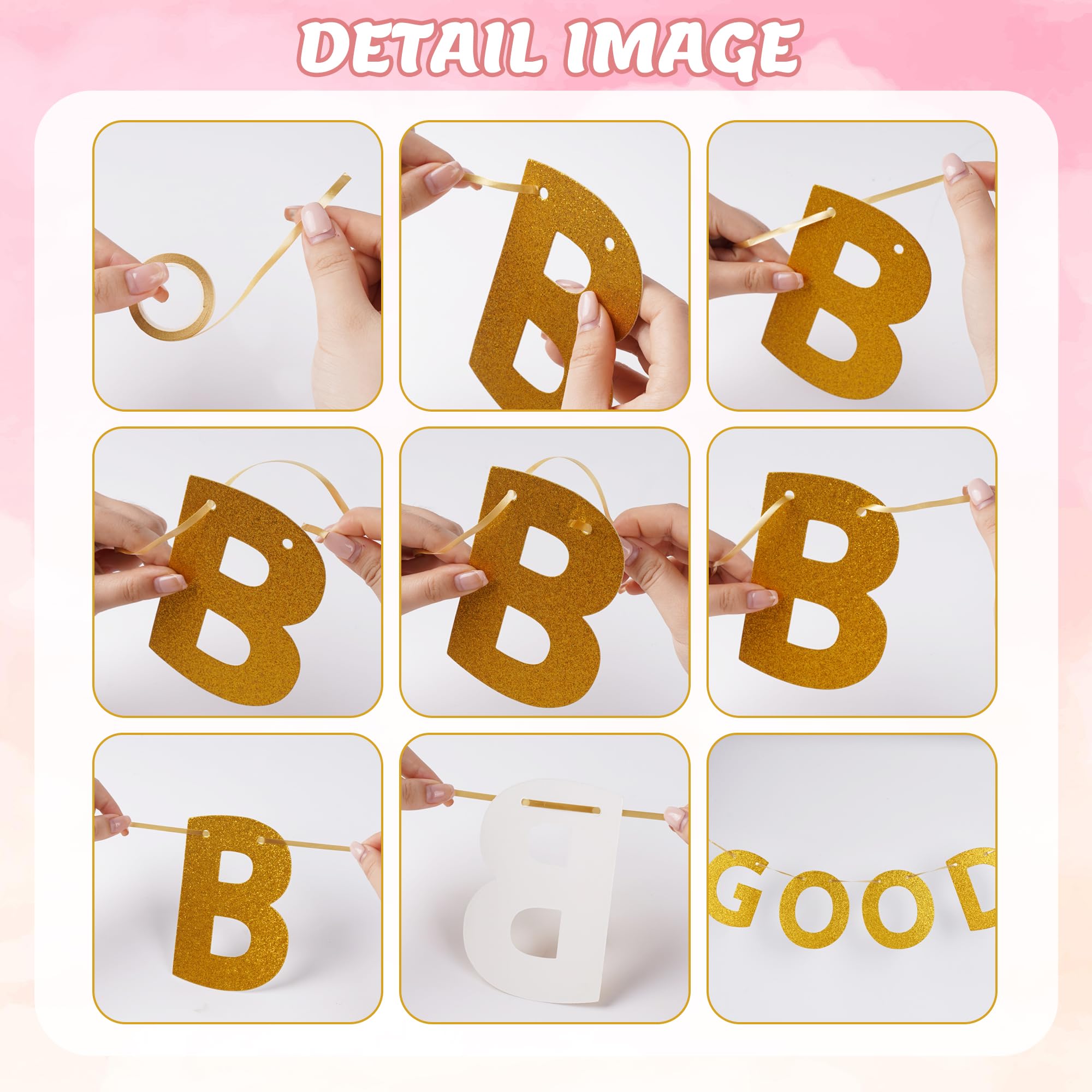 Rose Gold Welcome Home Banners, 2 Pieces Welcome Back Hanging Backdrop - Image 4