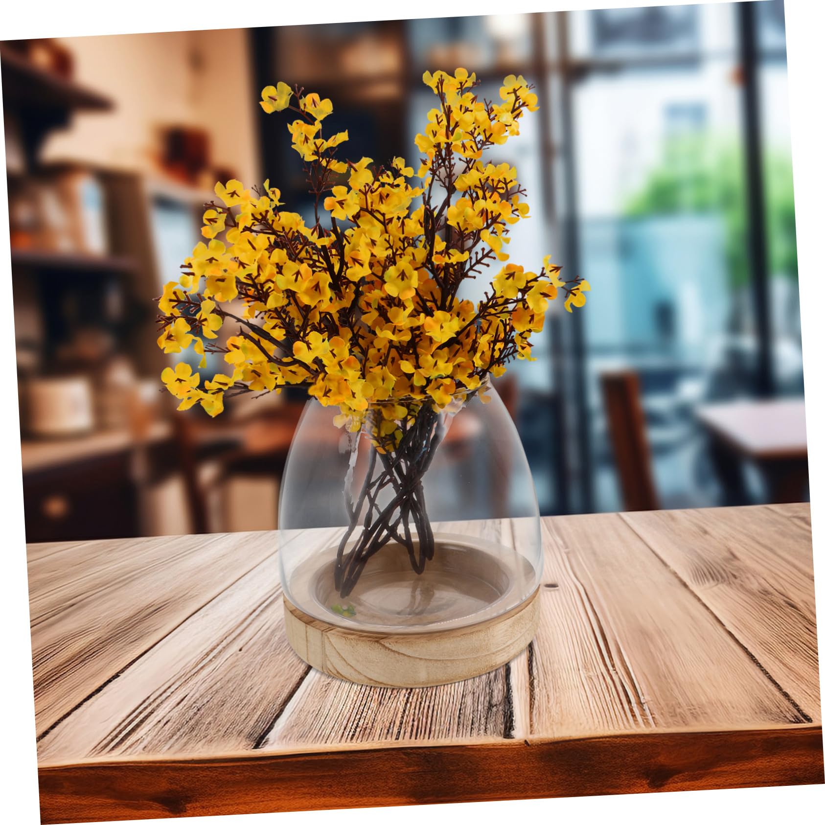 POPETPOP Vase Hydroponique Verre avec Base Petit Bocal Décoratif pour Plantes Intérieur Terrarium Compact et Portable pour Table et Bureau