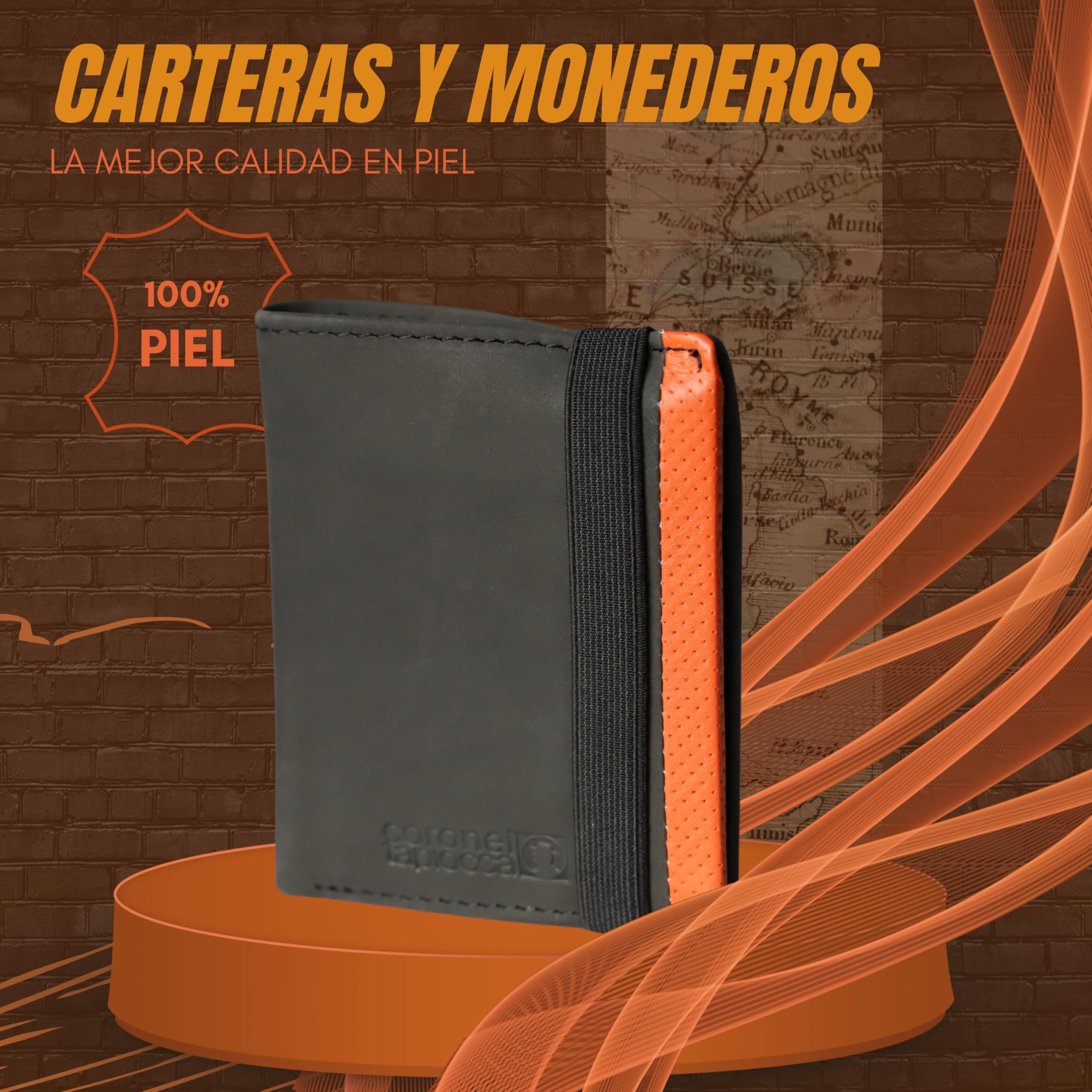 Coronel Tapioca Cartera Hombre con Monedero Gran Capacidad
