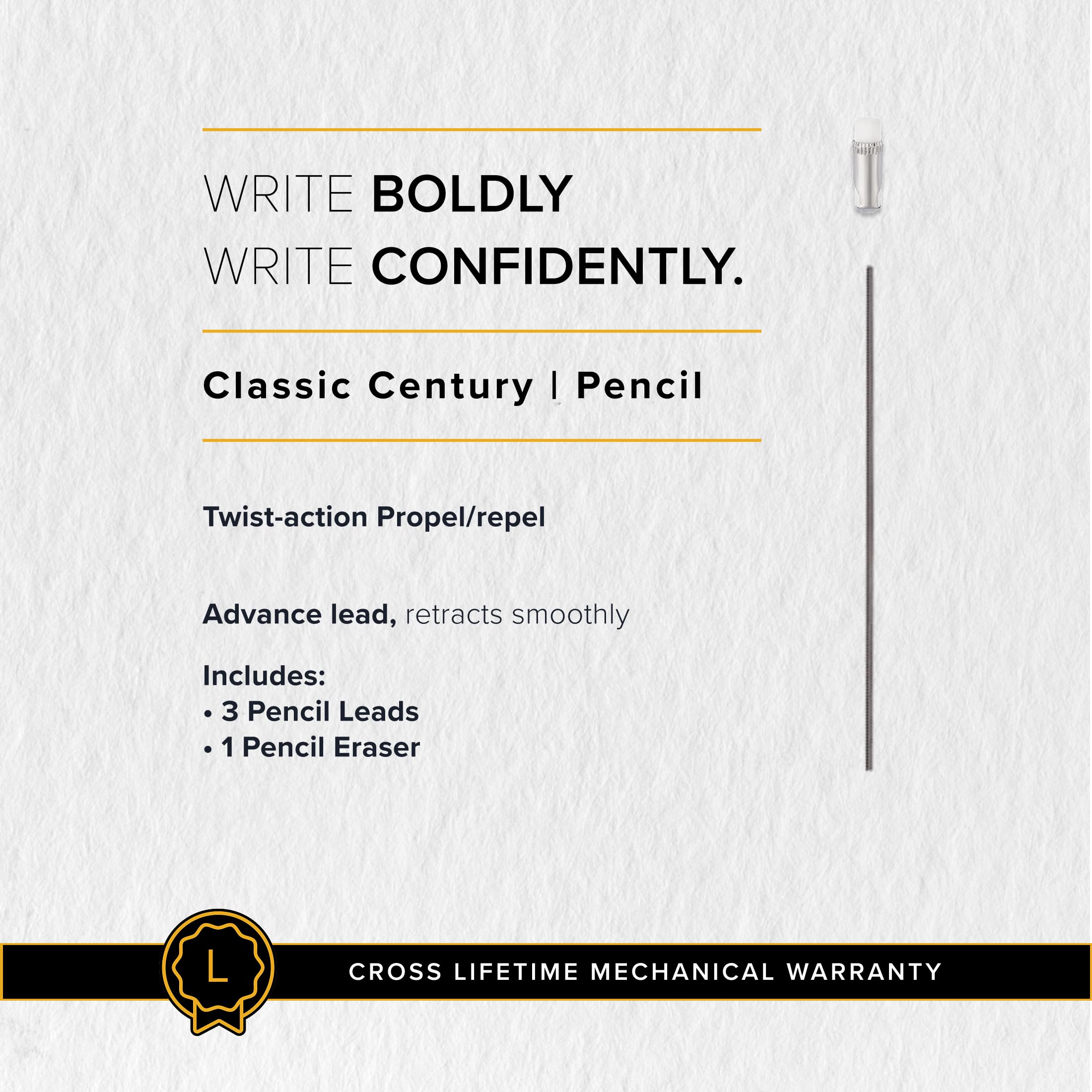 Cross Klasyczny Century satynowy chrom 0,7 mm ołówek