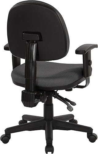 Miniatura 3 de Office Star - Silla de oficina ergonómica esculpida para gerente con brazos ajustables, tela de esquisto de diamante