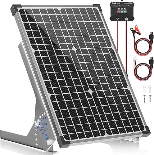Voltset Kit de panel solar de 30 W, cargador de batería solar de 12 V + controlador de carga MPPT de 10 A + soporte de montaje ajustable, cargador