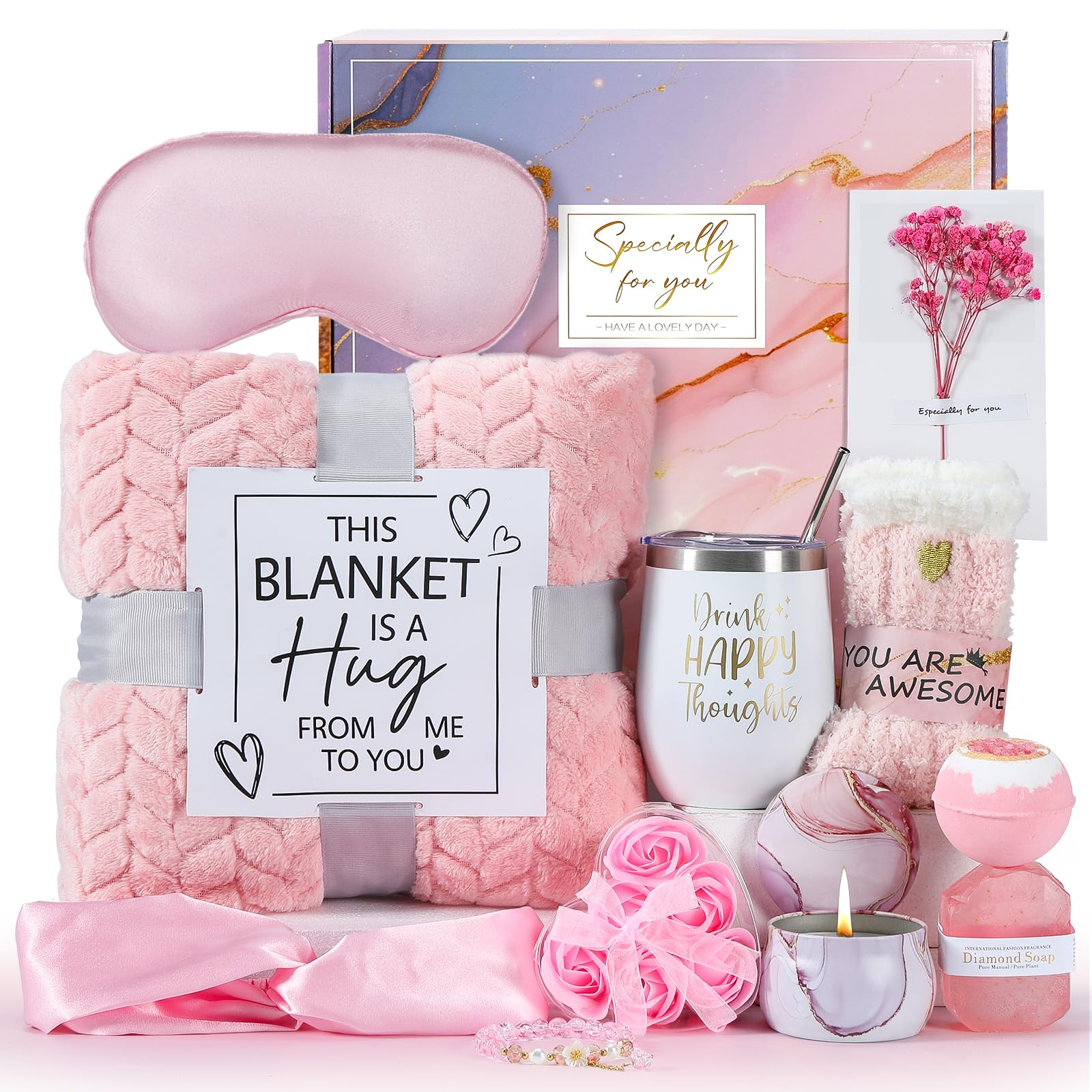 Coffret Cadeau Femme Personnalisé,Coffret Cadeau Femme Anniversaire,Idée De Cadeau Pour Les Fêtes,Idées De Cadeaux D'anniversaire Pour Maman, Petite Amie, Sœur, Collègue