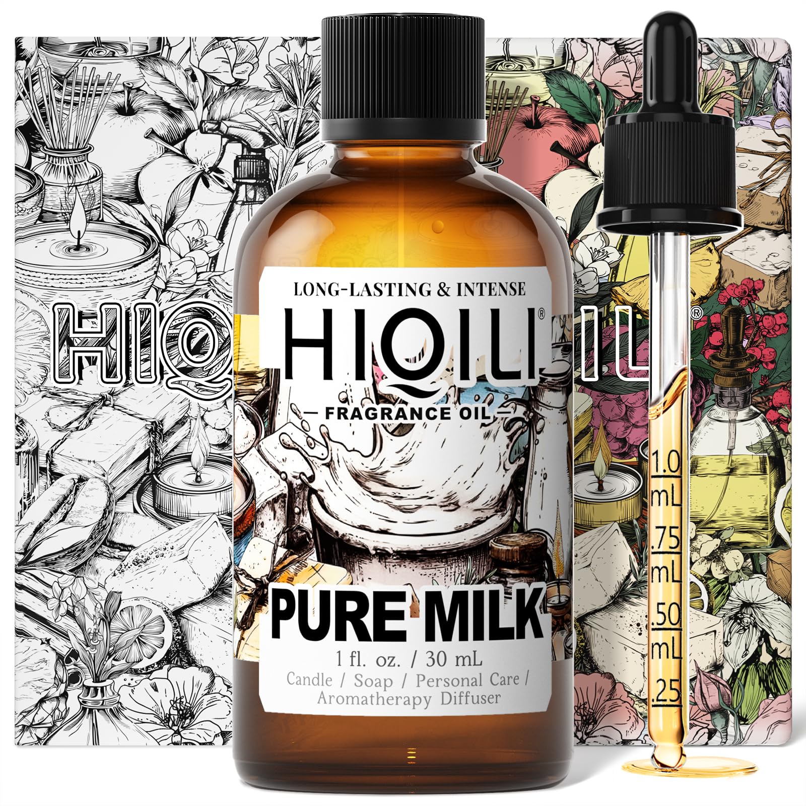 HIQILI Pure Milk Fragrance Oil for Soap Making &amp; Body Wash - 1 Fl Oz