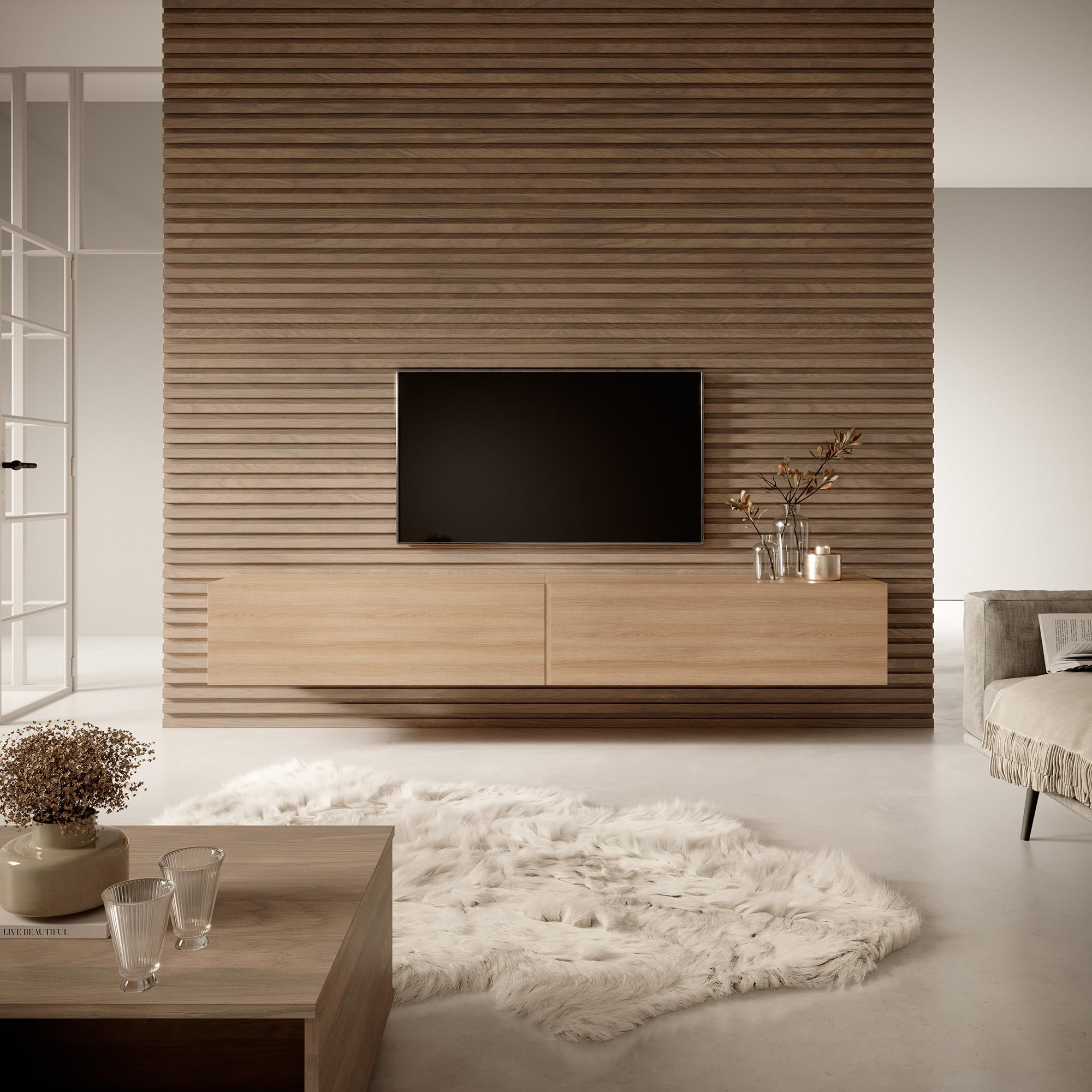 Selsey Bisira - Mueble TV, Roble Lindberg, 200 cm