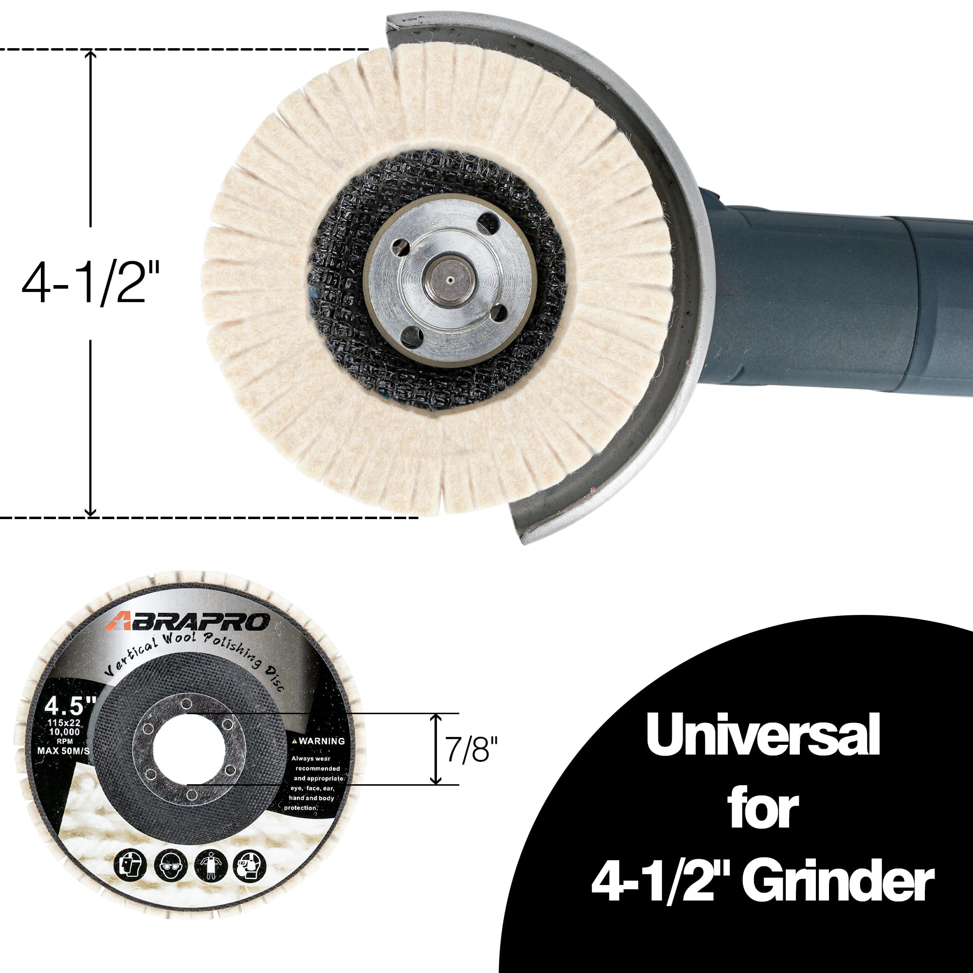 Abrasive Wool Polishing Discs - 5 Pack -2