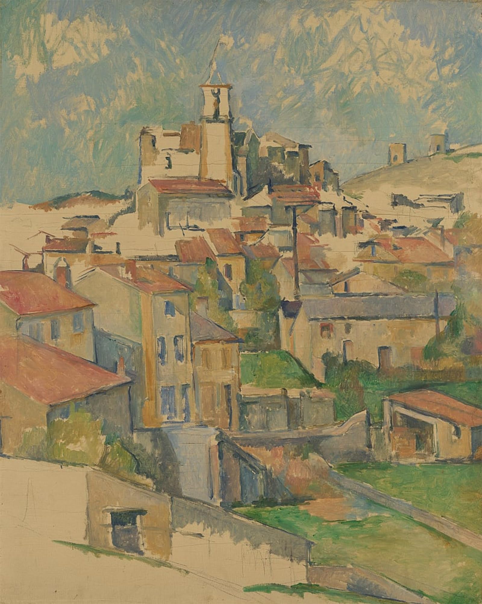 SERENDIPITP Abstract Painting Mural Print Picture Wall Decor Painting Gardanne by Paul Cézanne Vintage Wall Artwork for Home Decor 60x90cm