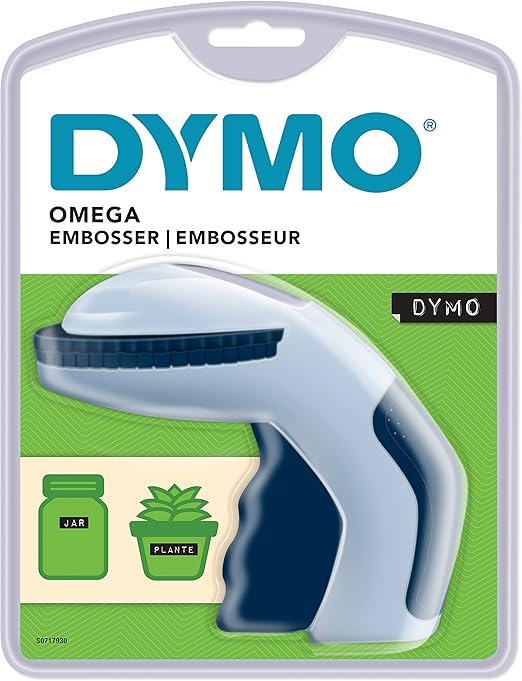 Dymo S0717930 Omega Home Embossing Label Maker, Grey and Navy, Embosser