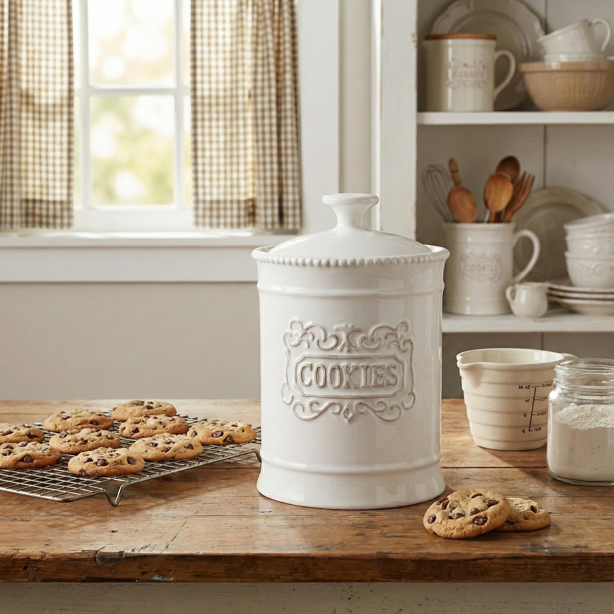 Amazon.com: TAWCHES Ceramic Cookie Jar With Lid Cookies Canister