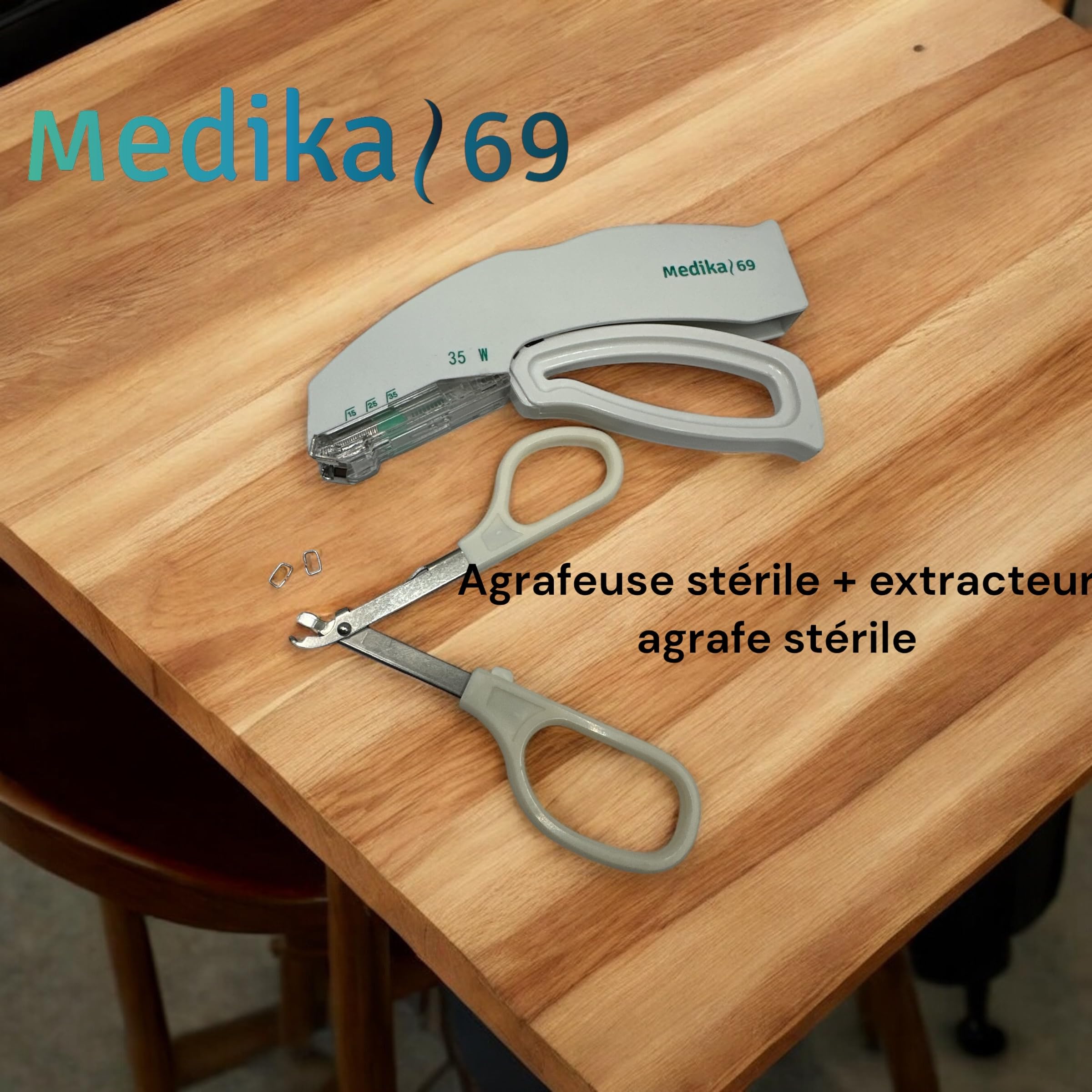 Agrafes cutanées à usage unique Instrument stérile avec 35 agrafes cutanées avec pince à agrafes exellente qualité