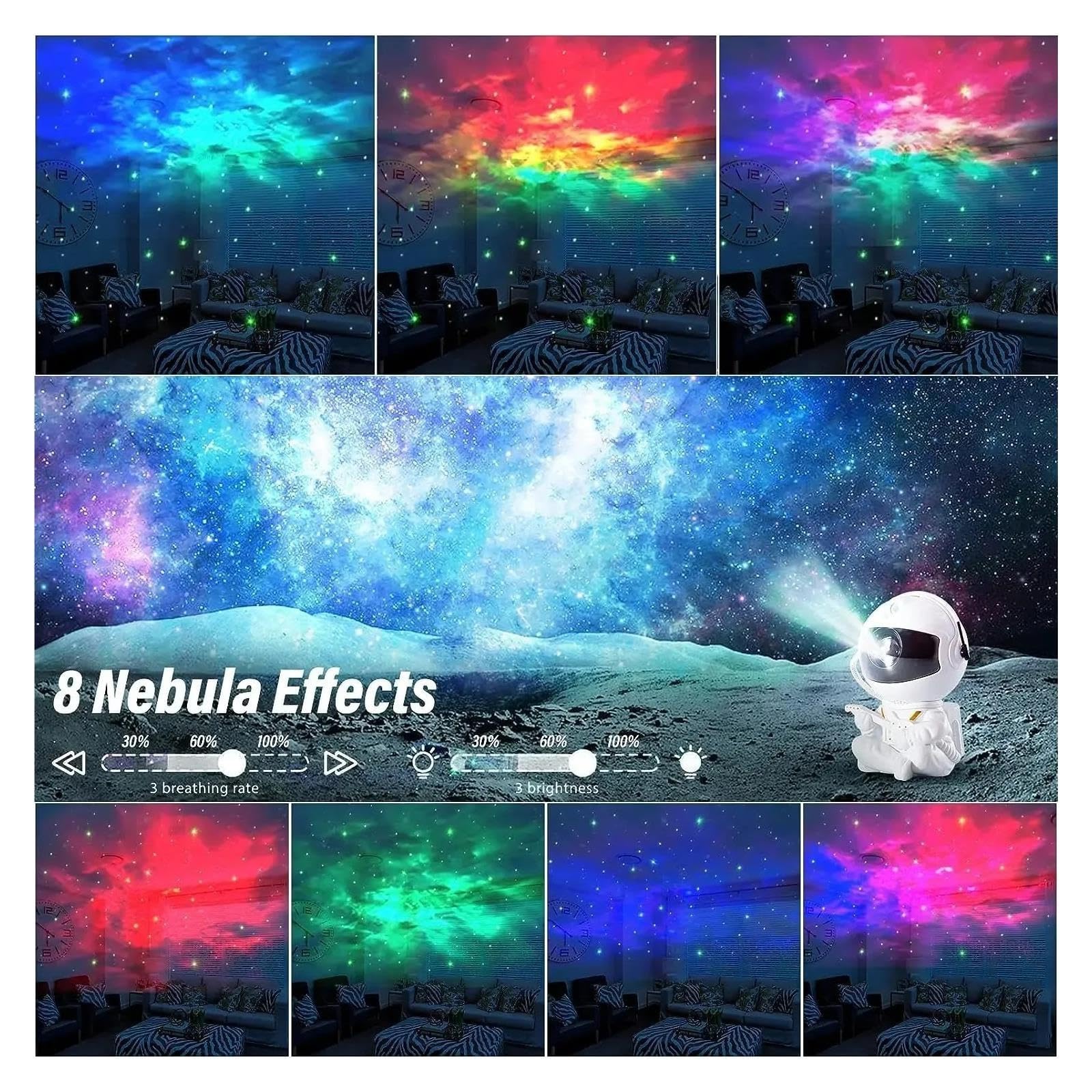 Projecteur Galaxie Astronaute, Veilleuse LED Nébuleuse Étoilée