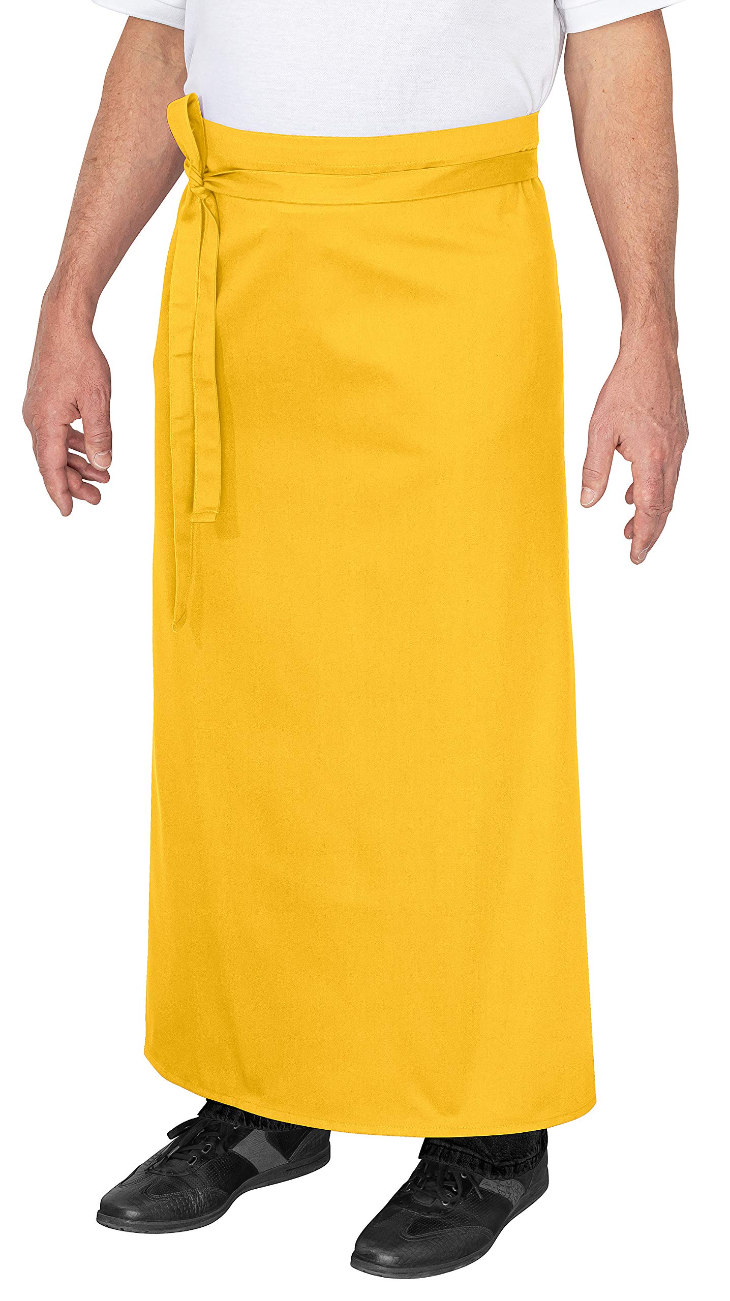 DESERMO - Delantal 100 cm x 100 cm (largo x ancho), mezcla innovadora de algodón y poliéster, 35% algodón, 65% poliéster., amarillo, 5 unidades