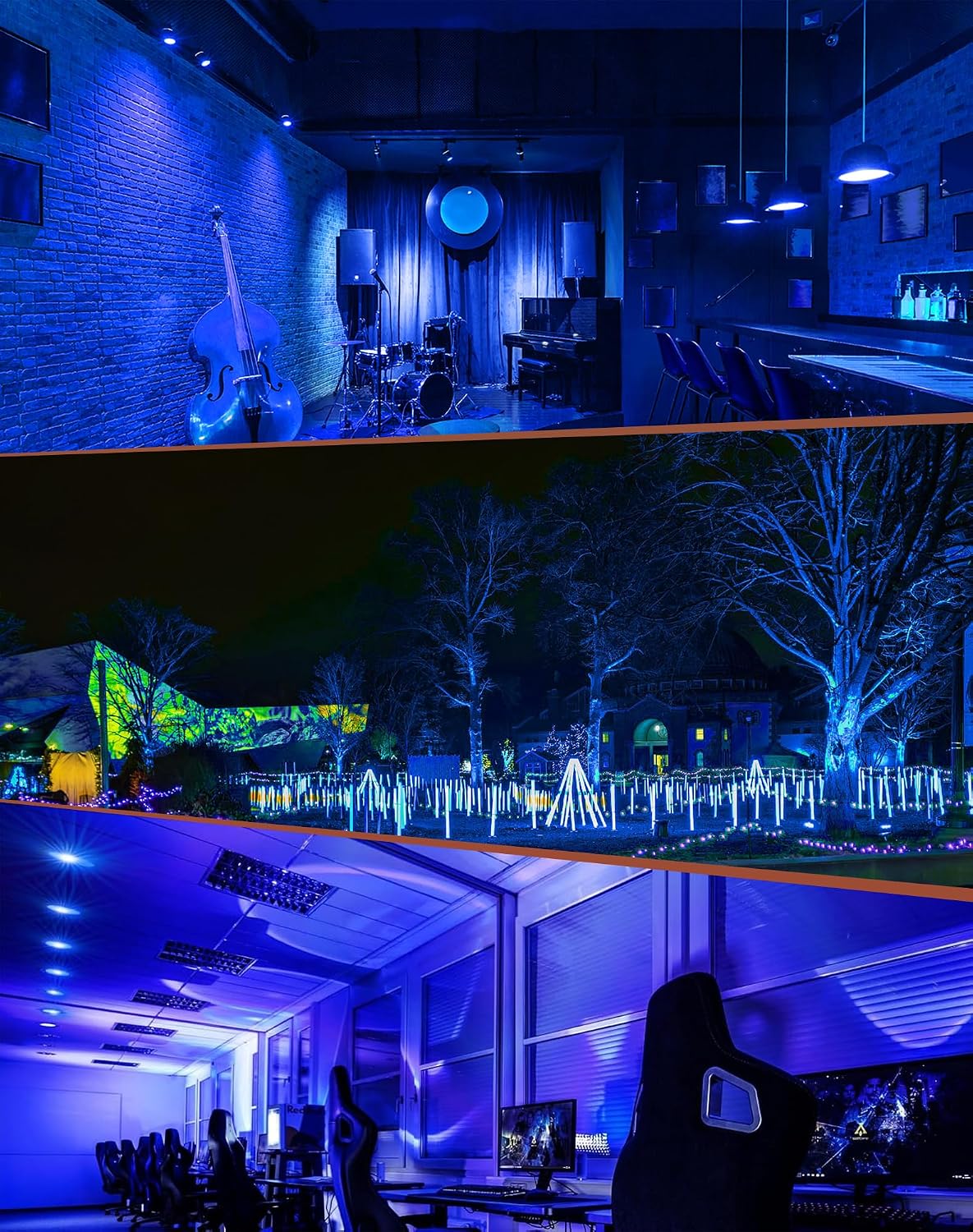 6-Pack MR16 Blue LED Bulbs-Aquatic 5W 50W Halogen GU5.3 12V 38° Spot for Water Features, Moonlight, Parties & Indoor Ambiance image 5