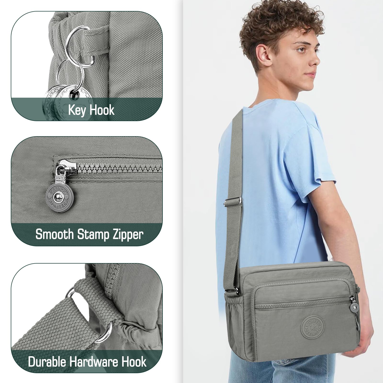 Borsa Tracolla Donna Crossbody Bag Donna Nylon Borsetta Tracolla Donna - Foto 46 di 52