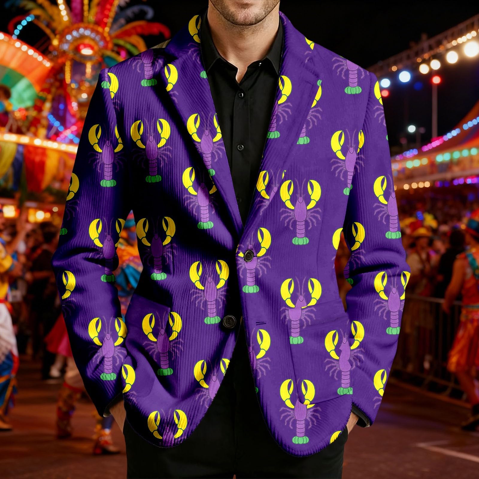 Chaqueta de pana con estampado de esmoquin para hombre, estilo casual, para fiestas, bodas y eventos nocturnos, discotecas, escenarios (3)