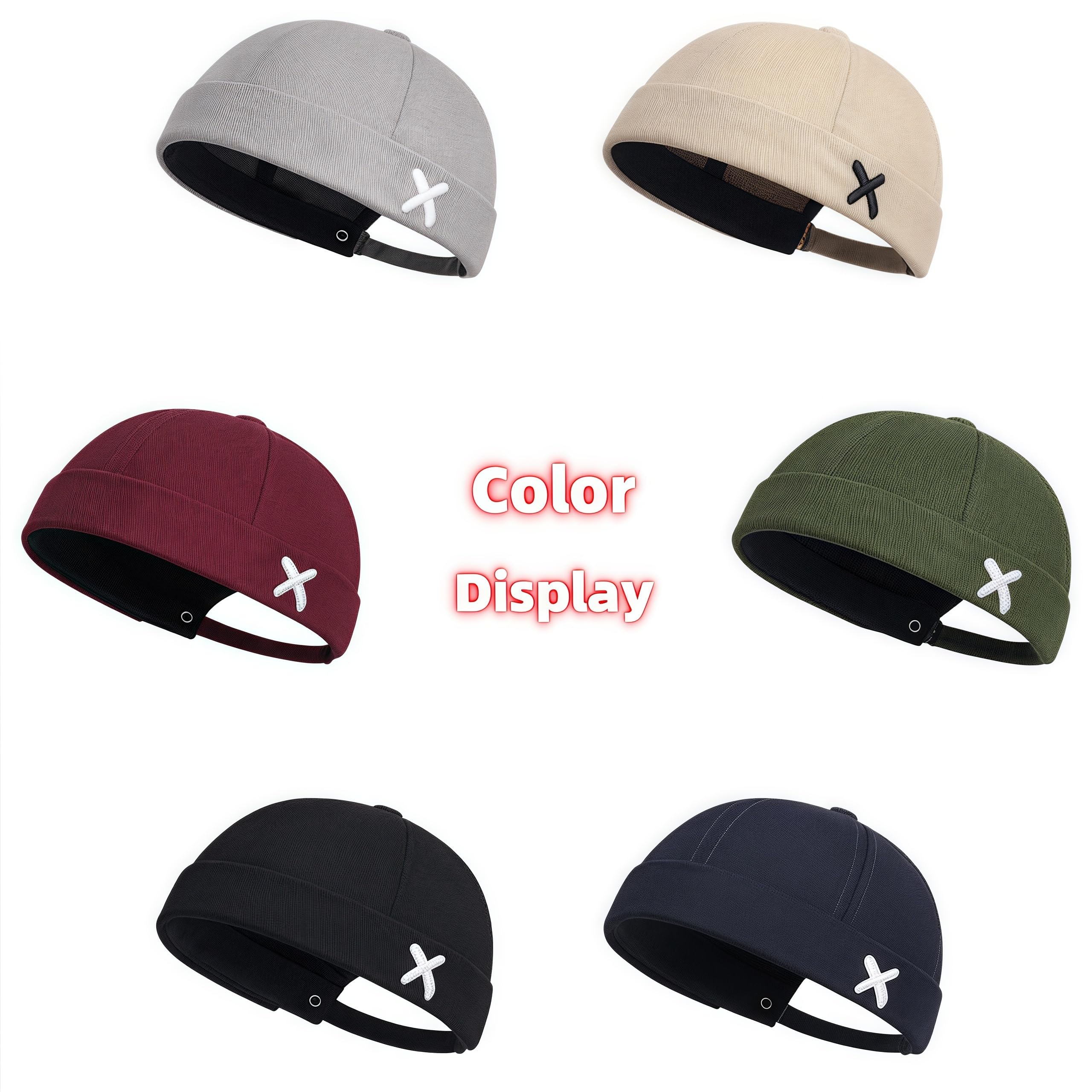 Retro Cotone Docker Hat Cappello Senza Visiera Berretto da Portuale Uomo Donna Berretto Cotone Cappellino da Portuale Uomo Retro Docker-cap da Motociclista Cappello