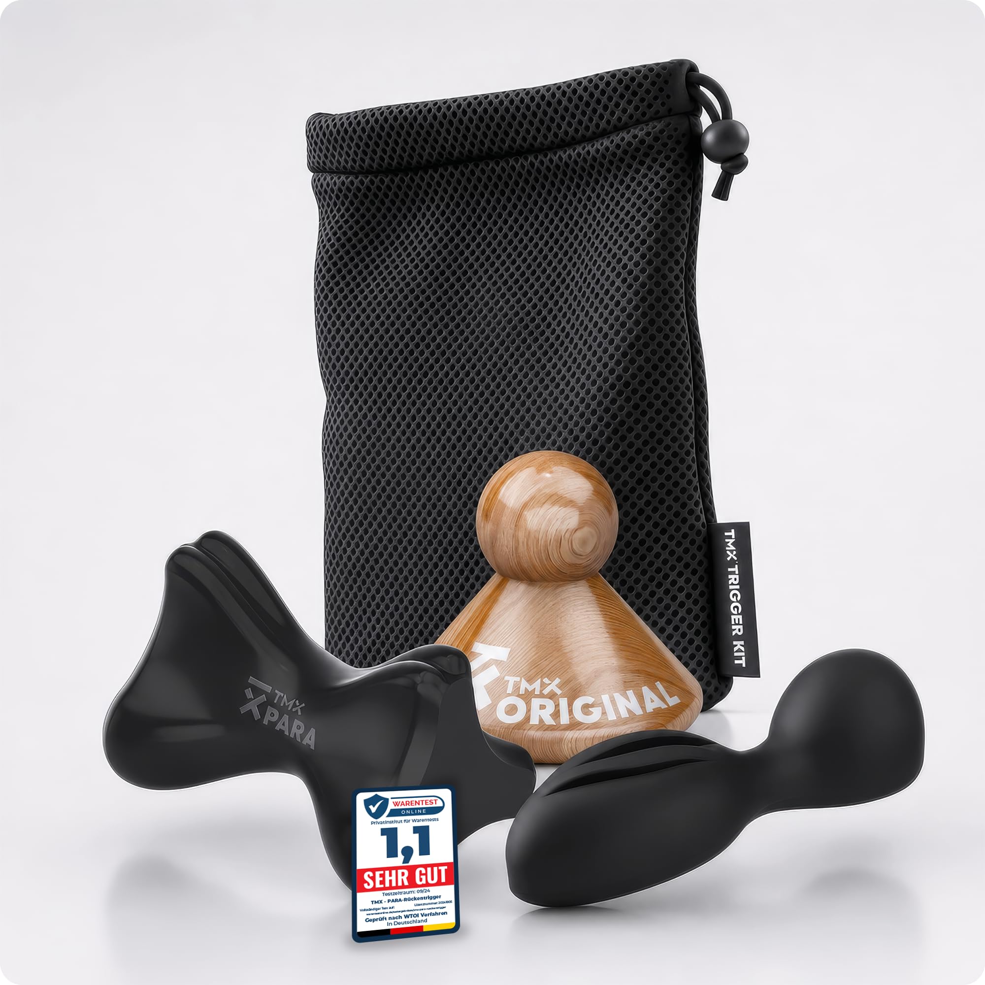 TMX® Set massaggiante per pavimenti pelvici | agopressione contro dolori muscolari e problemi al pavimento pelvico | massaggio punti dolorifici | trigger point | massaggio | 3 strumenti trigger in un