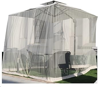 Umbrella Mosquito Netting for Patio Umbrella Canopy Curtains Polyester Netting Screen Mesh Net for Patio Umbrella Cover Net Outdoor 9FT-10FT Patio Table Umbrella Netting Bug Net for Outdoor Umbrellas Screen with Zipper Door and Adjustable Rope