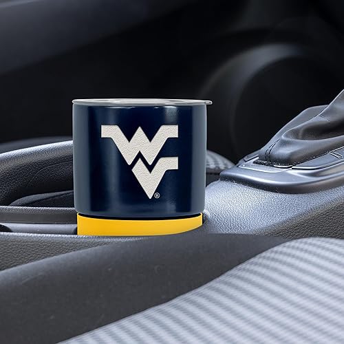 Miniatura 257 de Rico Industries NCAA Miami of Ohio Redhawks - Vaso de cerámica de 16 onzas con agarre de silicona, grabado láser profundo, diseño de color negro