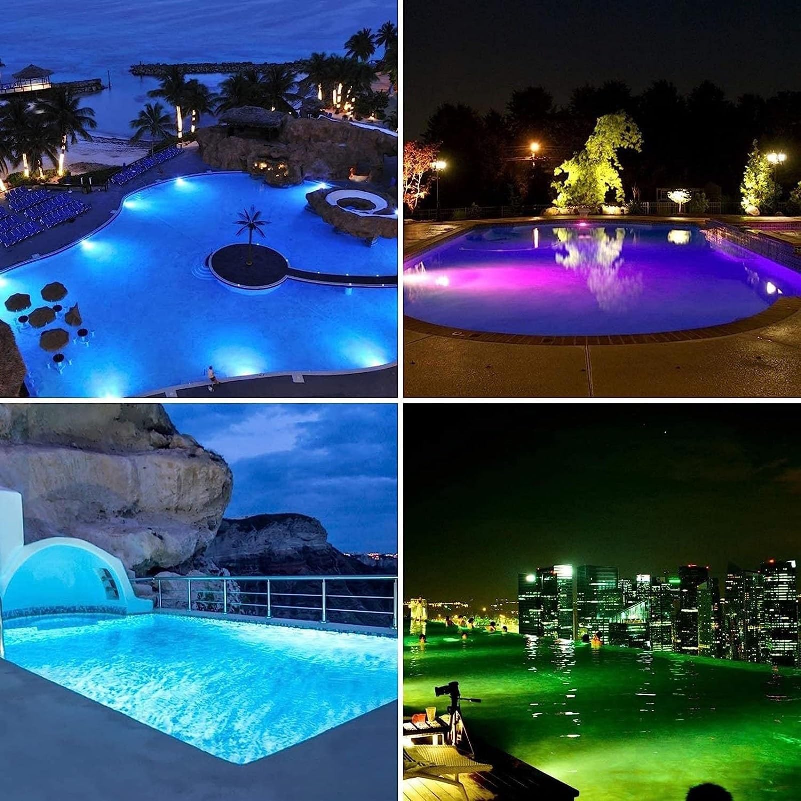 THEGA Faretto Subacquei - Faretti Piscina, Faretti per Laghetto PAR56 Impermeabili IP68, Luci LED da Terra per Esterni AC12V, con Telecomando(18W)