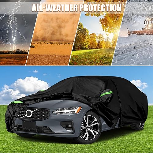 Miniatura 6 de Fundas impermeables para automóvil de repuesto para Volvo S60 2010-2023, 6 capas para todo tipo de clima, ajuste personalizado, con puerta con