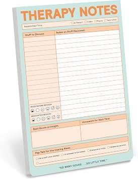 Knock Knock Therapy Notes Pad Record Stuff to Discuss in Therapy + Session Notes & Discussion, 6 x 9-Inches, 12645