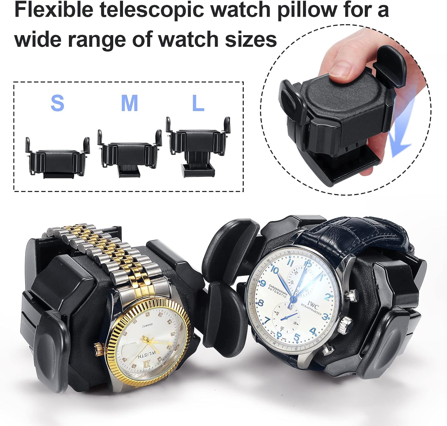 JQUEEN Watch Winder for Automatic Watches, Walnut Paint LED Double Watch Winder with Quiet Japanese Motor, Open The Cover and Stop, 5 Working Modes