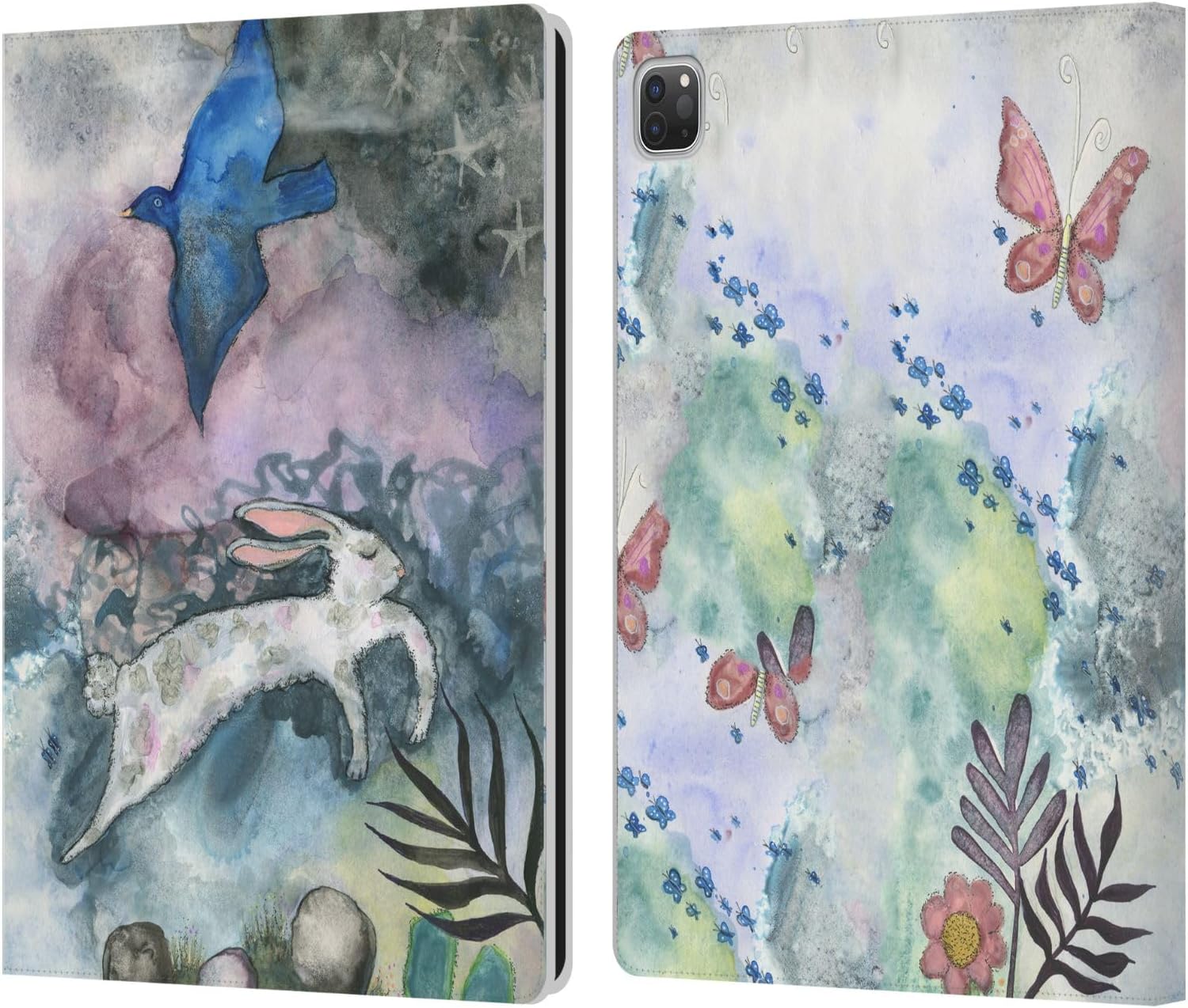 Head Case Designs Officially Licensed Wyanne Bird and Rabbit Animals Leather Wallet Case Compatible with Apple iPad Pro 13 M4 2024
