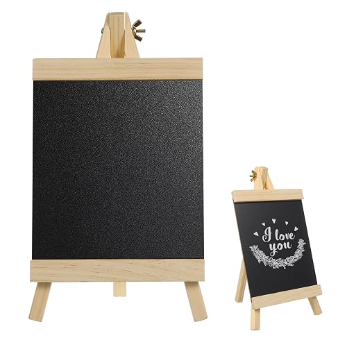 jojofuny Tabletop Chalkboard Sign 11.41X6.29 Inch Freestanding Double-Sided Wooden Chalkboard