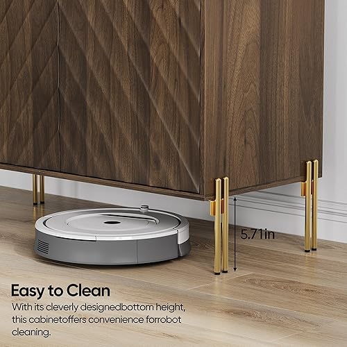 Miniatura 7 de Buffet de comedor moderno de mediados de siglo de 32 pulgadas con almacenamiento, aparador de buffet con diseño de ondas diagonales, mesa de