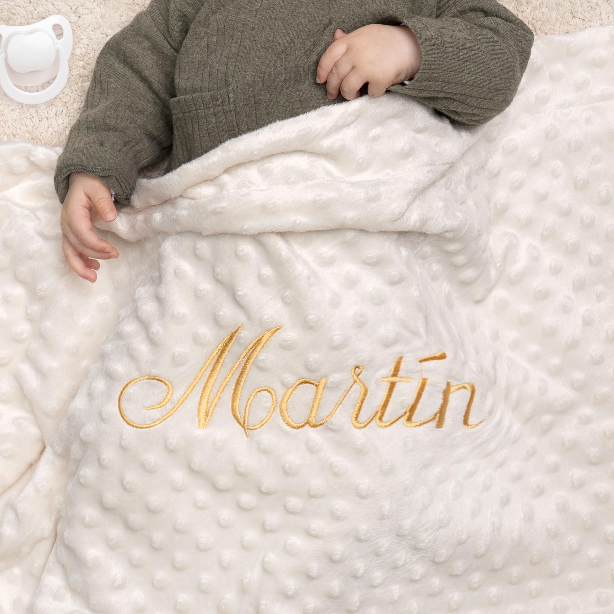 Coperta Bimbo Personalizzata Con Nome Ricamato A Mano, 80x100 Cm, In Cotone Biologico – Morbida E Leggera Per Neonato, Idea Regalo Nascita - 3