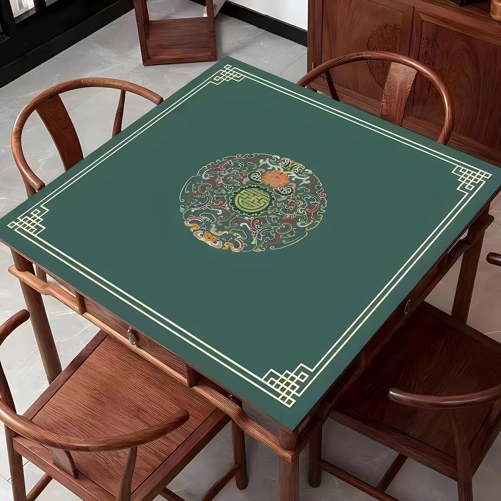 Tovaglia da tavolo per mahjong, Tappetino da Mahjong spesso con borsa portaoggetti, tappetino tavolo quadrato antiscivolo e antirumore