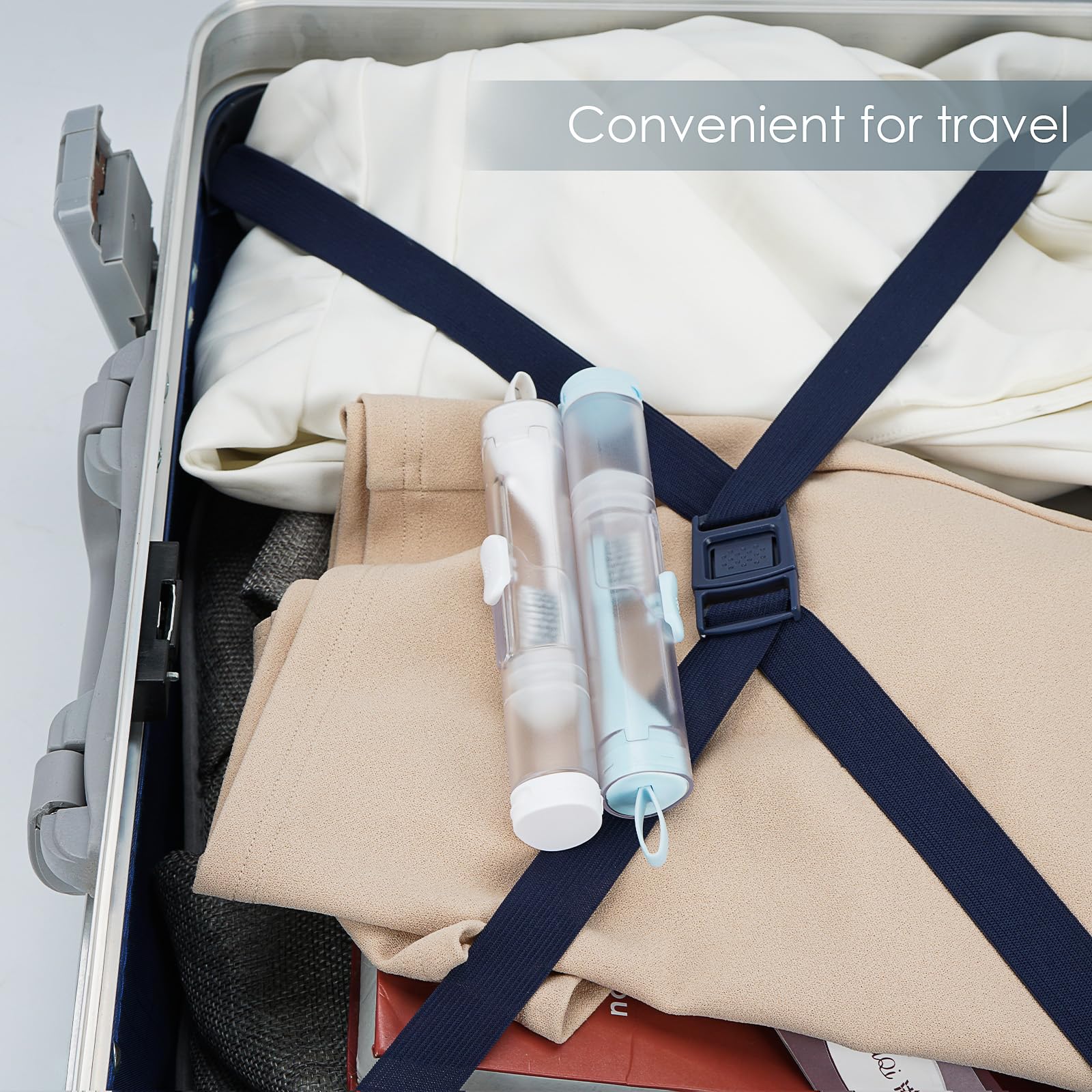 Amazon.co.jp: Linkideaデュアルポータブル歯ブラシ内蔵チューブ、再