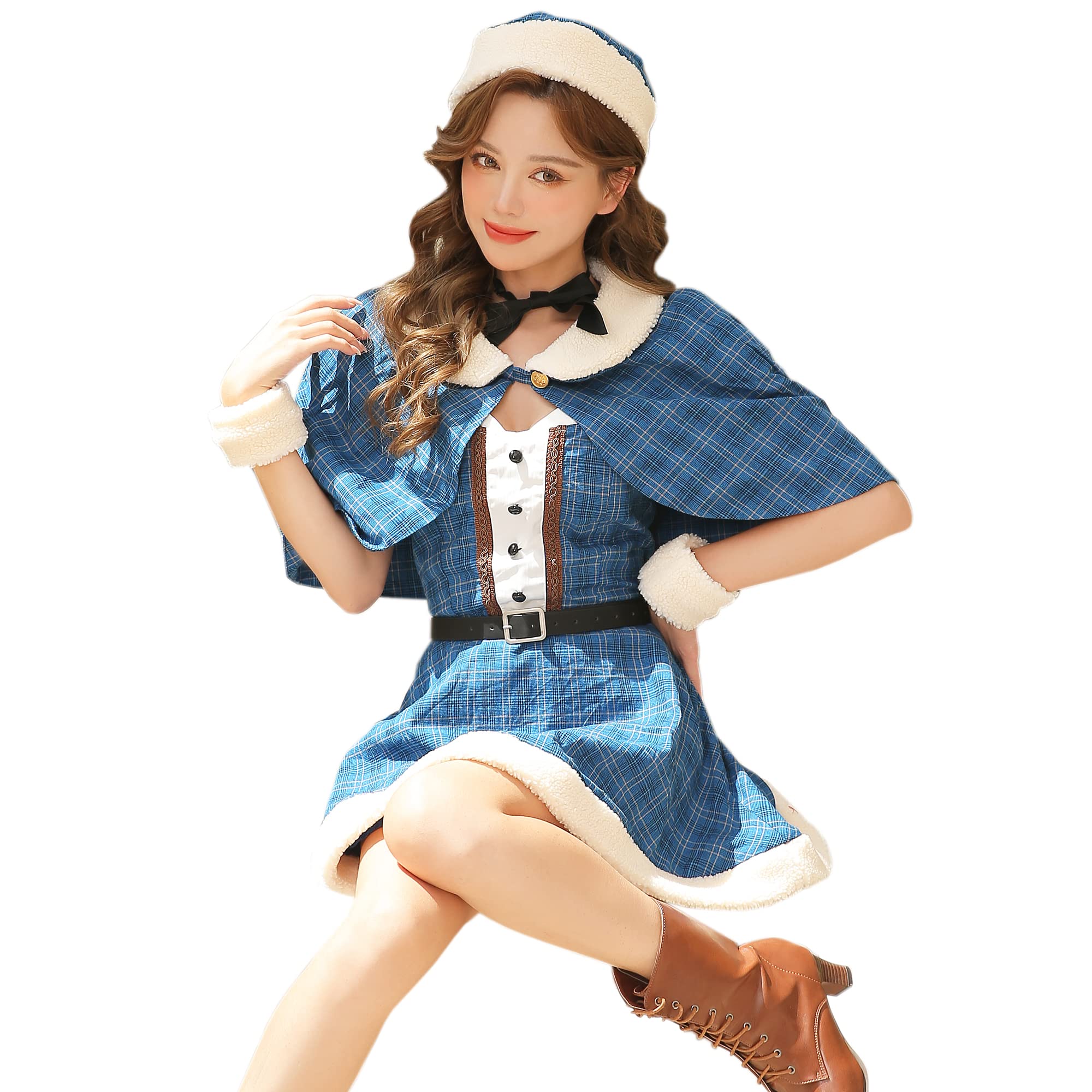 Amazon.co.jp: [Malymoon] サンタ コスプレ ブルー 青 サンタコス