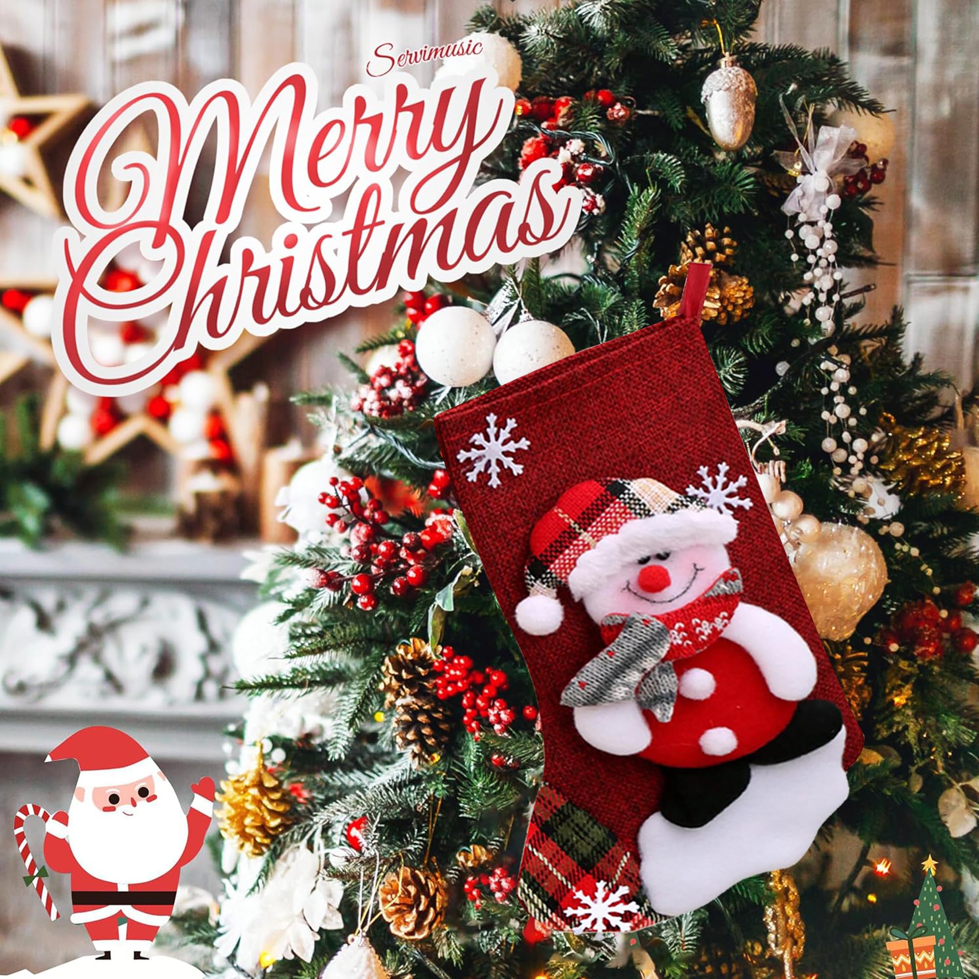 O-Kinee Calze Natalizie da Appendere, 4 Pezzi Calze Natale