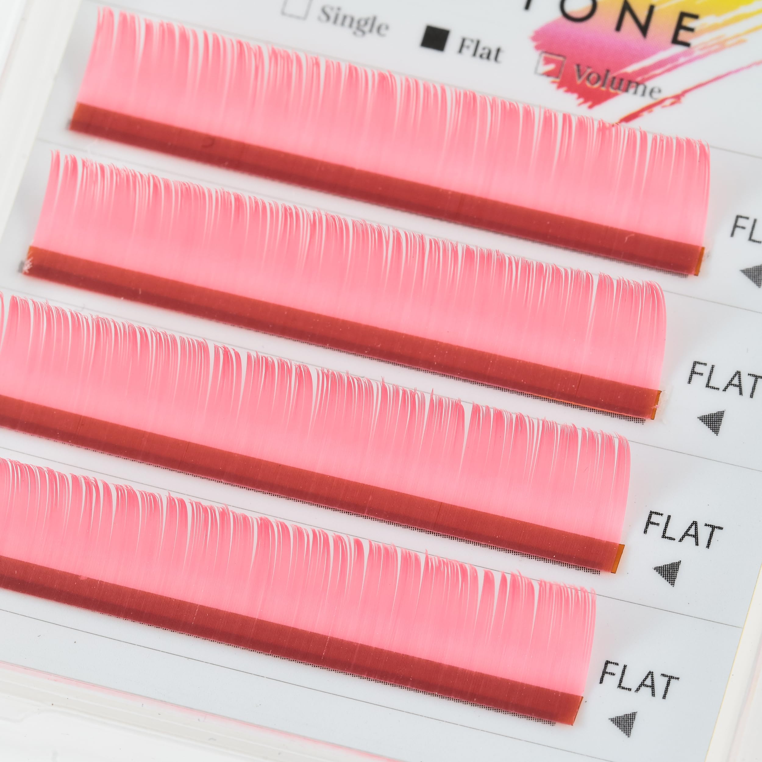 Air Sable Flat Vivid Tone Pink 4 Lines D Curl0.15mmÃ—13mm